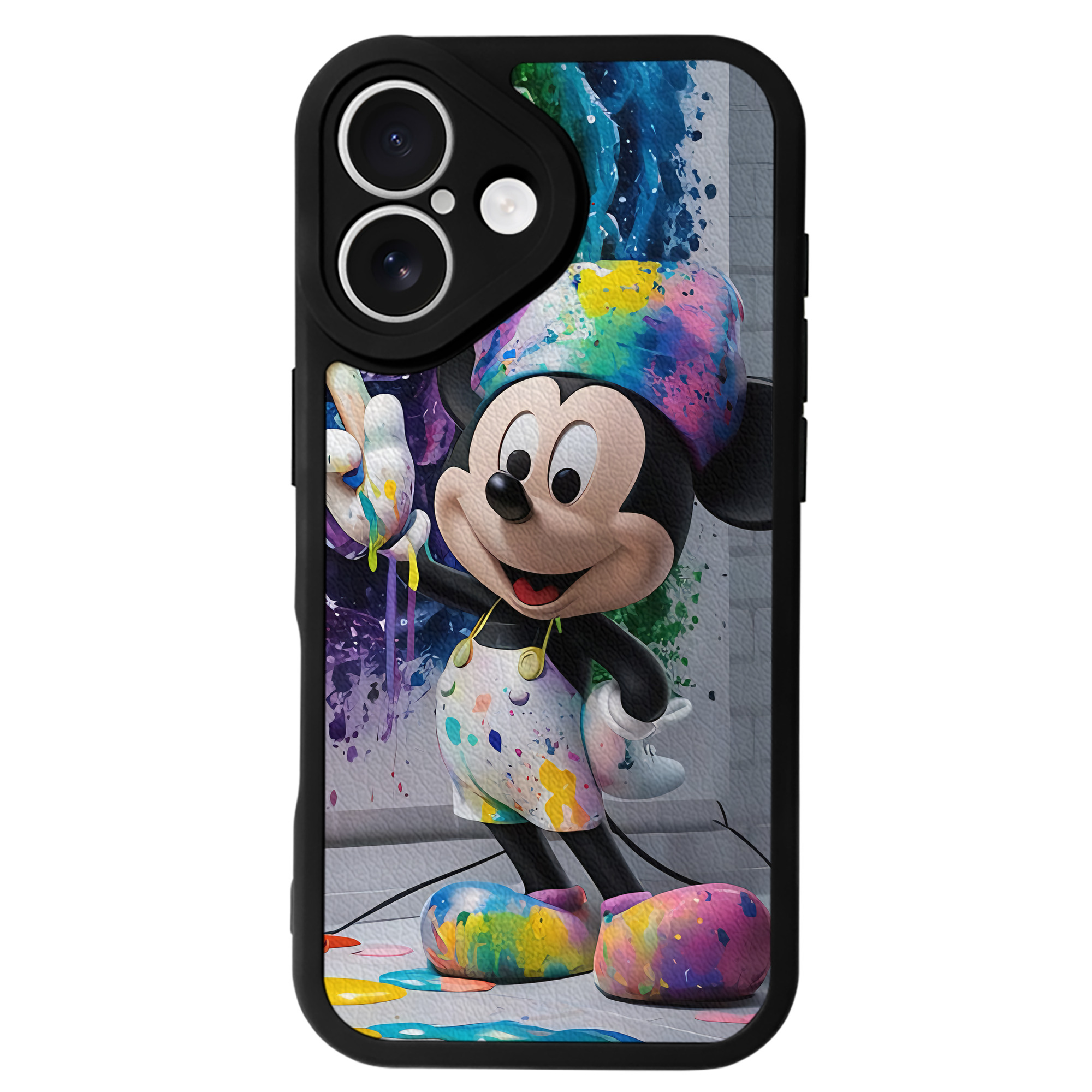 （画像用） ミッキーマウス Mickey Mouse 【iPhone 16シリーズ対応】シリコンスマホケース（レザー調） 材質：シリコン